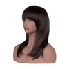 Cheap Synthetic Wigs Straight Heat Resistant Lace Front Synthetic Hair Wigs With Bangs