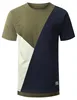 Wholesale side zipper tees hipster t shirts men panelled t shirt blank hip hop tall tee colorblock shirt