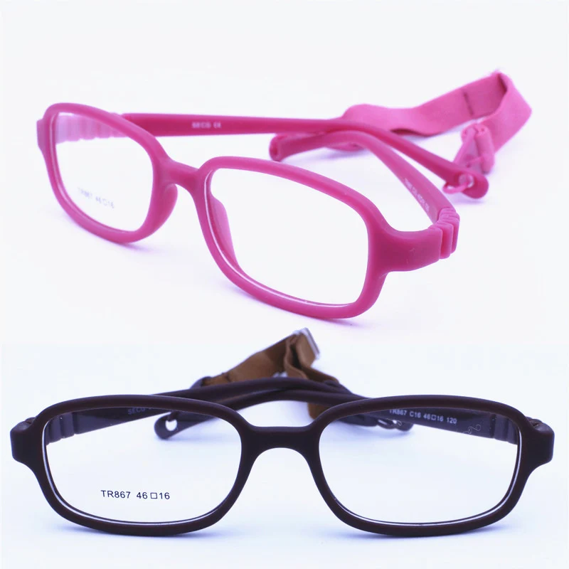 

dorp ship 867 high classic little kids TR90 rectangel shape flexible hingeless temple with elastic strap optical glasses