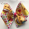 excellent wholesale ribbon emoji hair bows with clip for girls