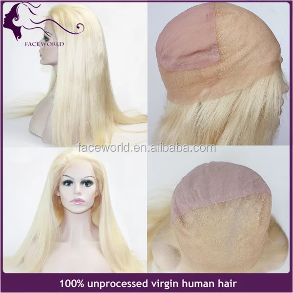 

Stock 130% density indian virgin human hair blonde 613 color full lace wig, N/a