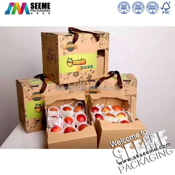 Recyclable Corrugated Fruits Peach Packaging Box With Inside Tray - Buy ...