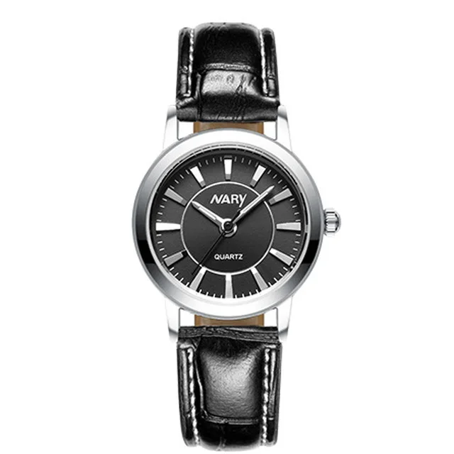 wholesaleNARY women watches ladies wristwatch Luxury Quartz Watch Fashion lady wrist watch with leather strap 6129