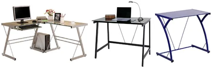 Modern Z Shape Small Mobile Rolling Cart Compact Computer Desk