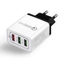 

EU US plug 18W Quick Charge 3.0 USB Wall Charger travel for iPhone Samsung Xiaomi Mobile Phone fast Charger adapter 3 USB port