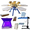 6 color 6 station textile screen printing machine