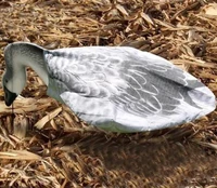 

White Snow Goose Decoy Head Windsock Fiber Stick Garden Decoration Hunting Goose Decoy