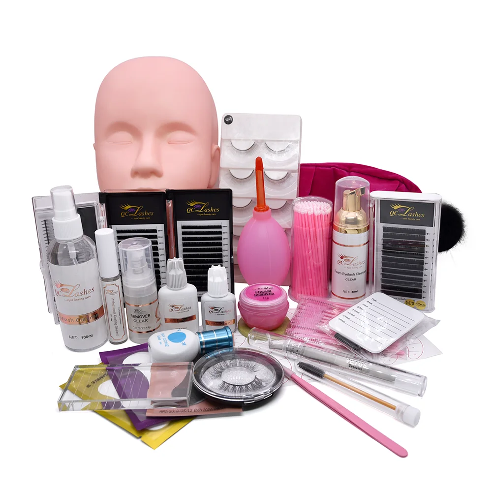 

Hot selling Eyelash Extension training Kits For Starter Lash Kit Set With Professional makeup tool Eyelash Extension Kit Tools