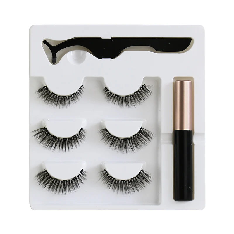 

New magnetic eyelashes no glue with magnetic eyeliner, Black