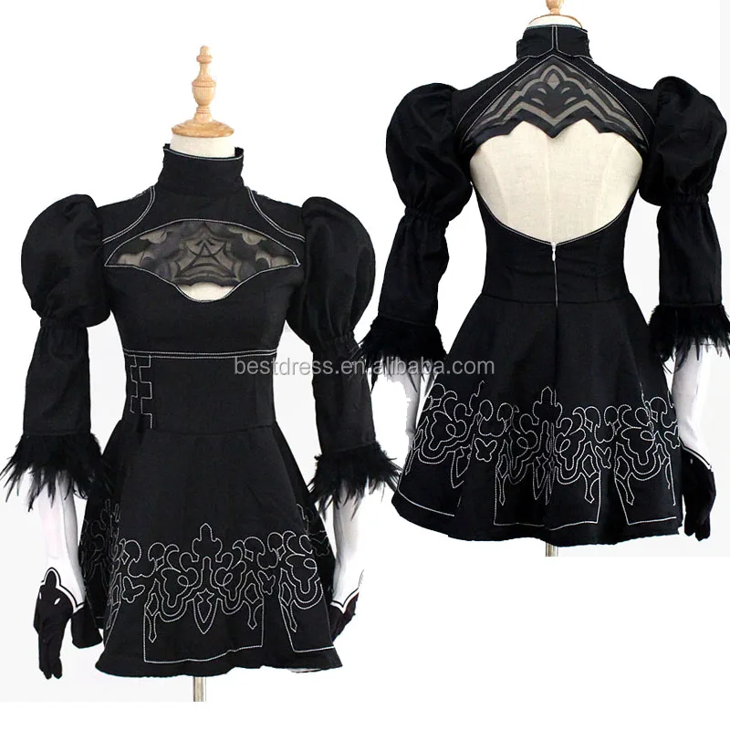 

Coldker Nier Automata 2B Cosplay Anime Women Costume Set Outfit Yorha Disguise Dress Fancy Halloween Girls Party Black Suit