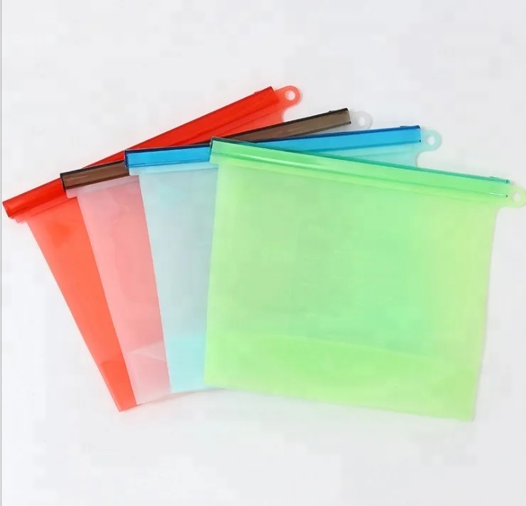 

Eco-friendly FDA Grade Reusable Zip Seal Freezer Silicone Food Storage Bag