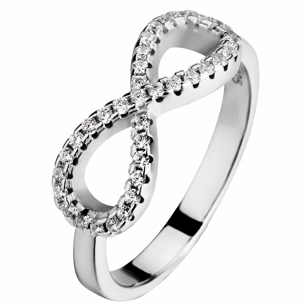 

fashion 925 infinity cz cubic zirconia stone white gold ring, N/a
