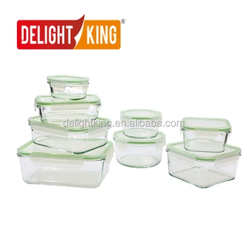 14 Piece Glass Food Container Set High Borosilicate With