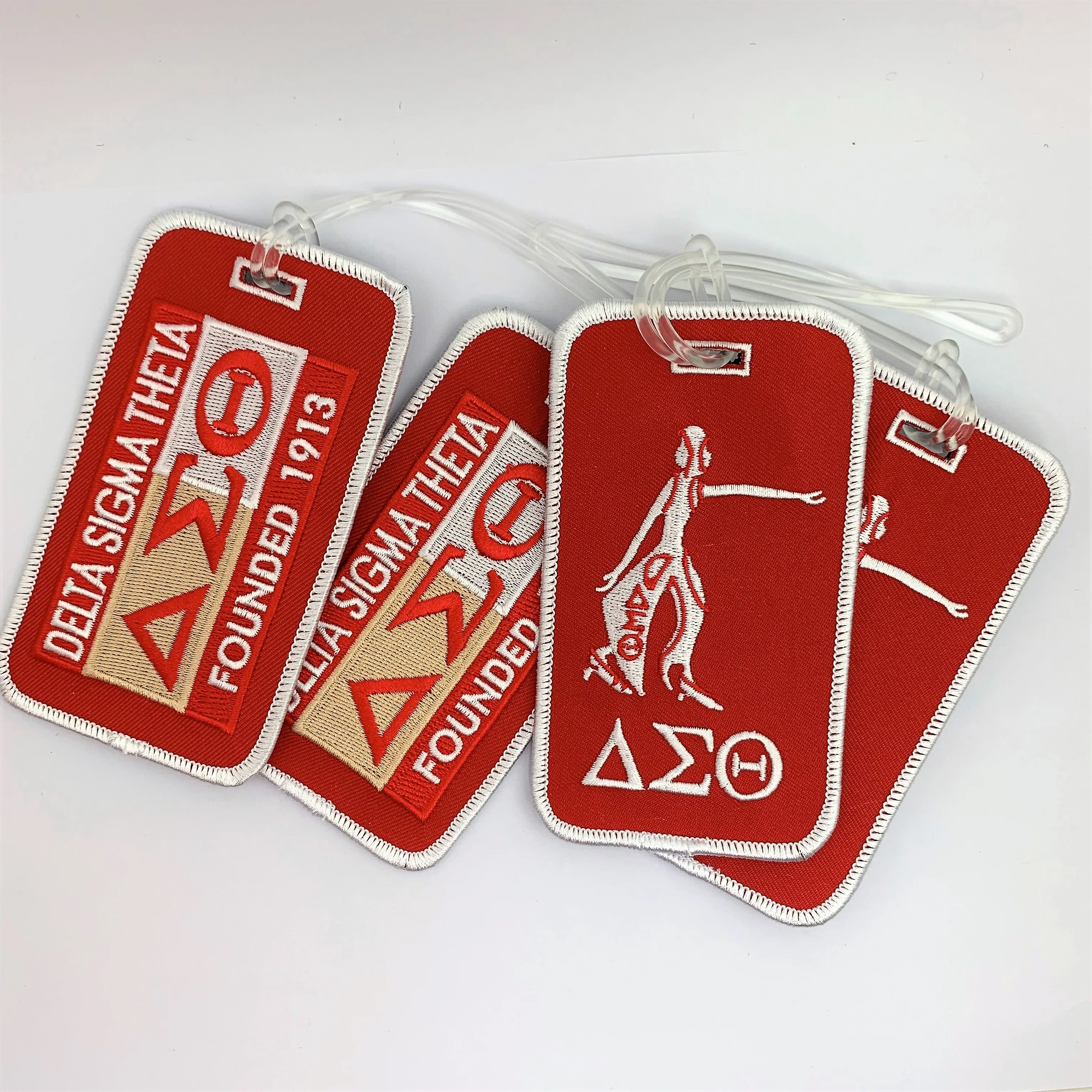 

2020 Greek Letter Luggage Tag / Ready to Ship Embroidered Luggage Tag / DIVA Luggage Tag, Pantone color
