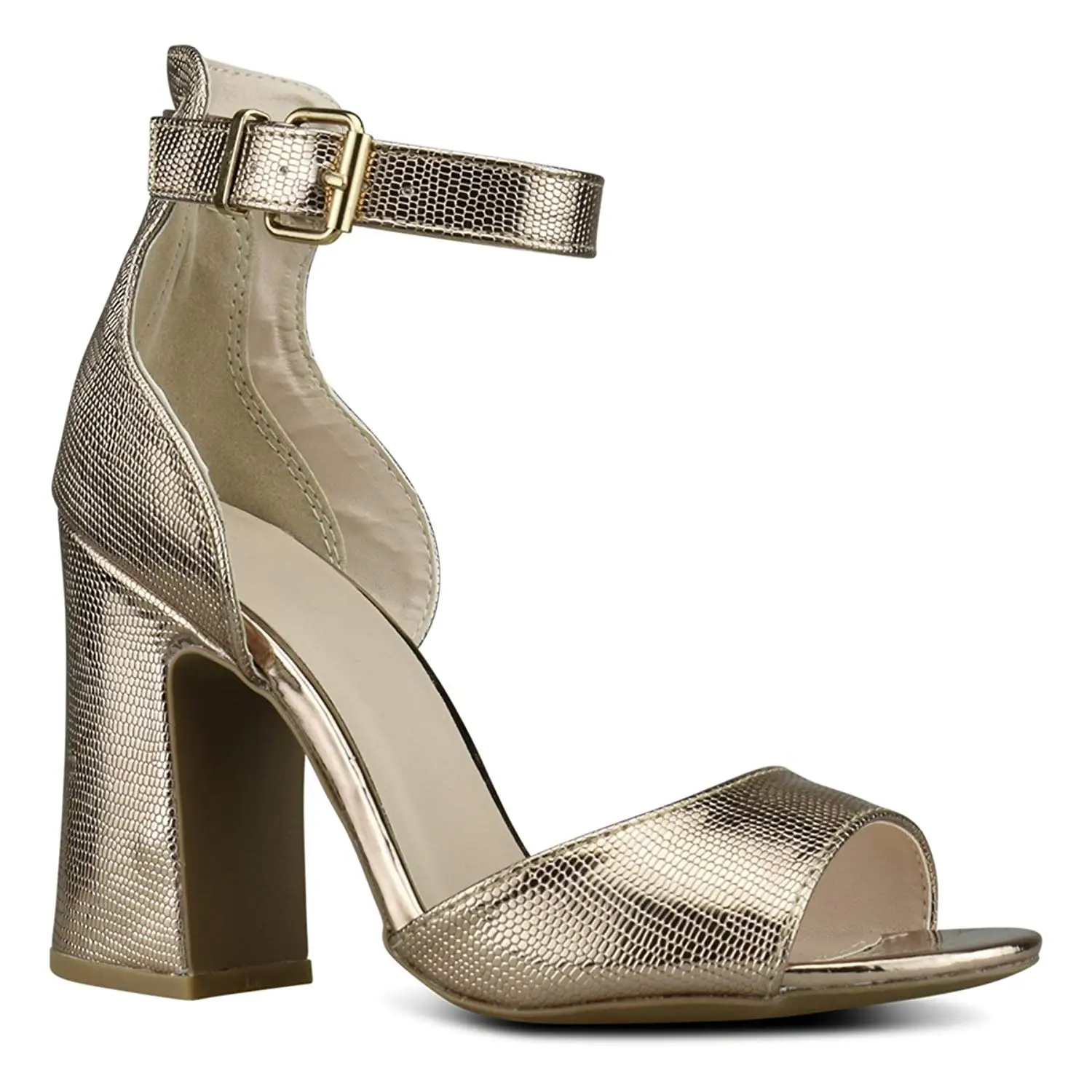Premier Standard Women's Strappy Open Toe High Chunky Heel - Sexy Stacked Heel Sandal - Cute One Band Strappy Shoe