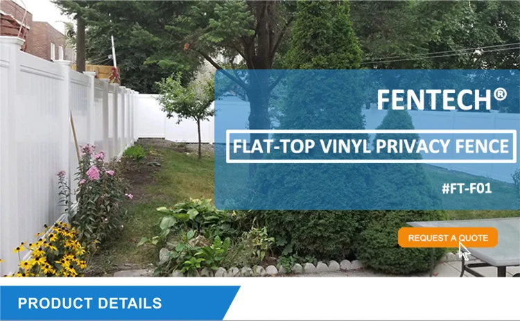 6x8 ft Flat Top White PVC Vinyl Plastic Privacy Fence Panels