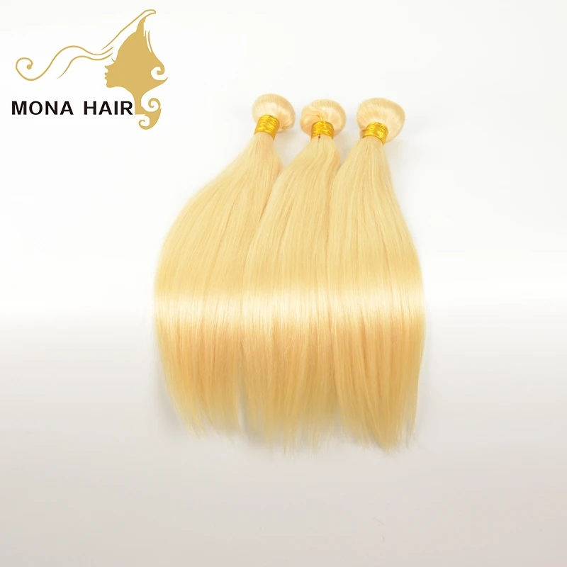 

large stock 100% virgin hair color #613 straight human hair blonde hair extension