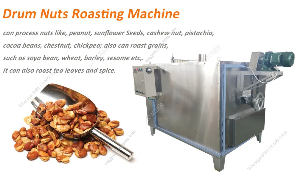 Commercial Almond Sesame Sunflower Seeds Soybean Toasting Cashew Cocoa