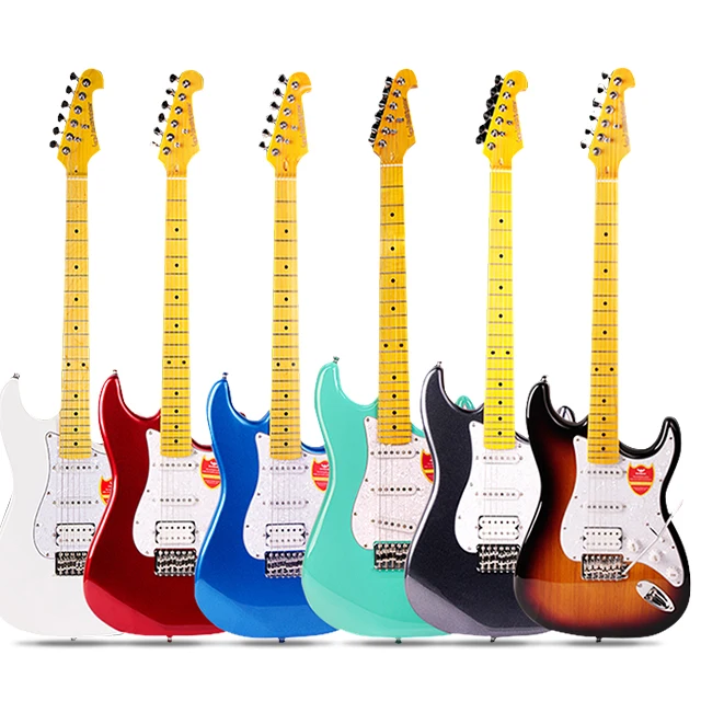 

Bullfighter factory OEM high quality best price wholesale guitar kits Chinese electric guitar with high quality guitar strings, Color