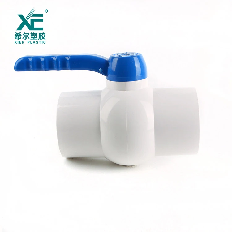 Factory price pvc compact ball valve with blue long handle