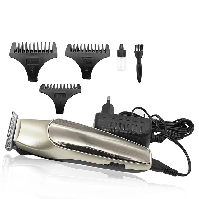 

LCD digital display rechargeable barber hair clipper with powerful motor, Silver and gold