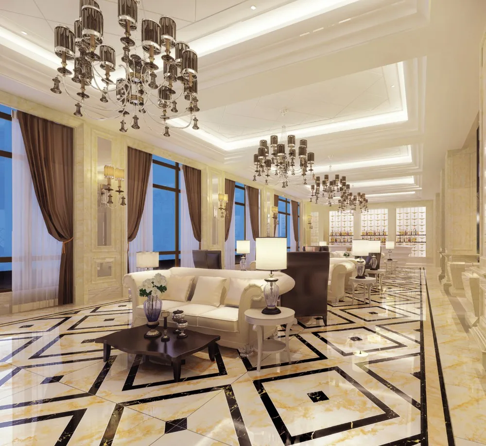 Natural 3d effect inkject ceramic floor tiles