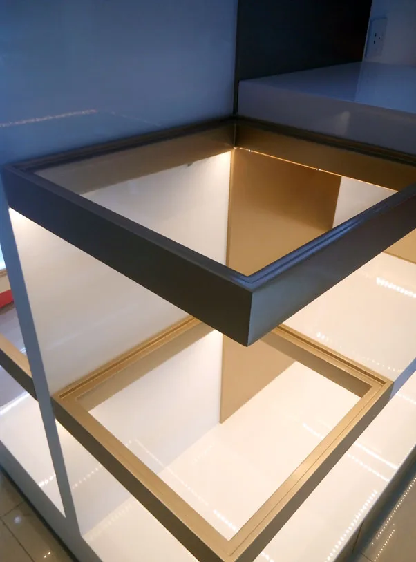 Custom Supermarket Home Appliances Display Rack,Wood Showcase Designs