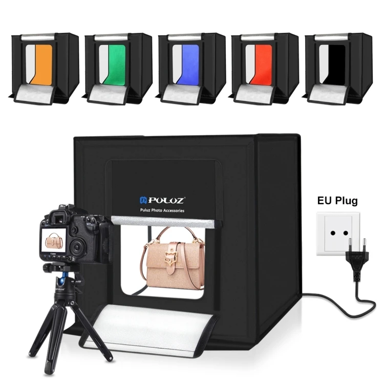 

PULUZ 40cm Folding Portable 30W 5500K White Light Photo Lighting Studio Shooting Tent Box Kit with 6 Colors Backdrops