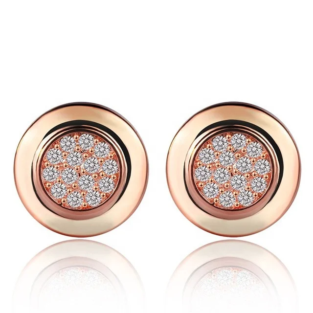 

Authentic Signature Round Stud Earrings With Clear CZ Compatible With Original Jewelry