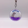 Promotion Acrylic Keychain With Liquid Inside Round Floater Liquid Keyring
