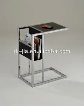 Metal Glass Side Table With Magazine Rack Buy Glass Coffee Table With Metal Frame Tea Table Modern Side Table Product On Alibaba Com