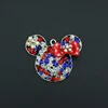 48mm MOUSE Head Pendant Rhinestone Four of July mickey mouse charms wholesale