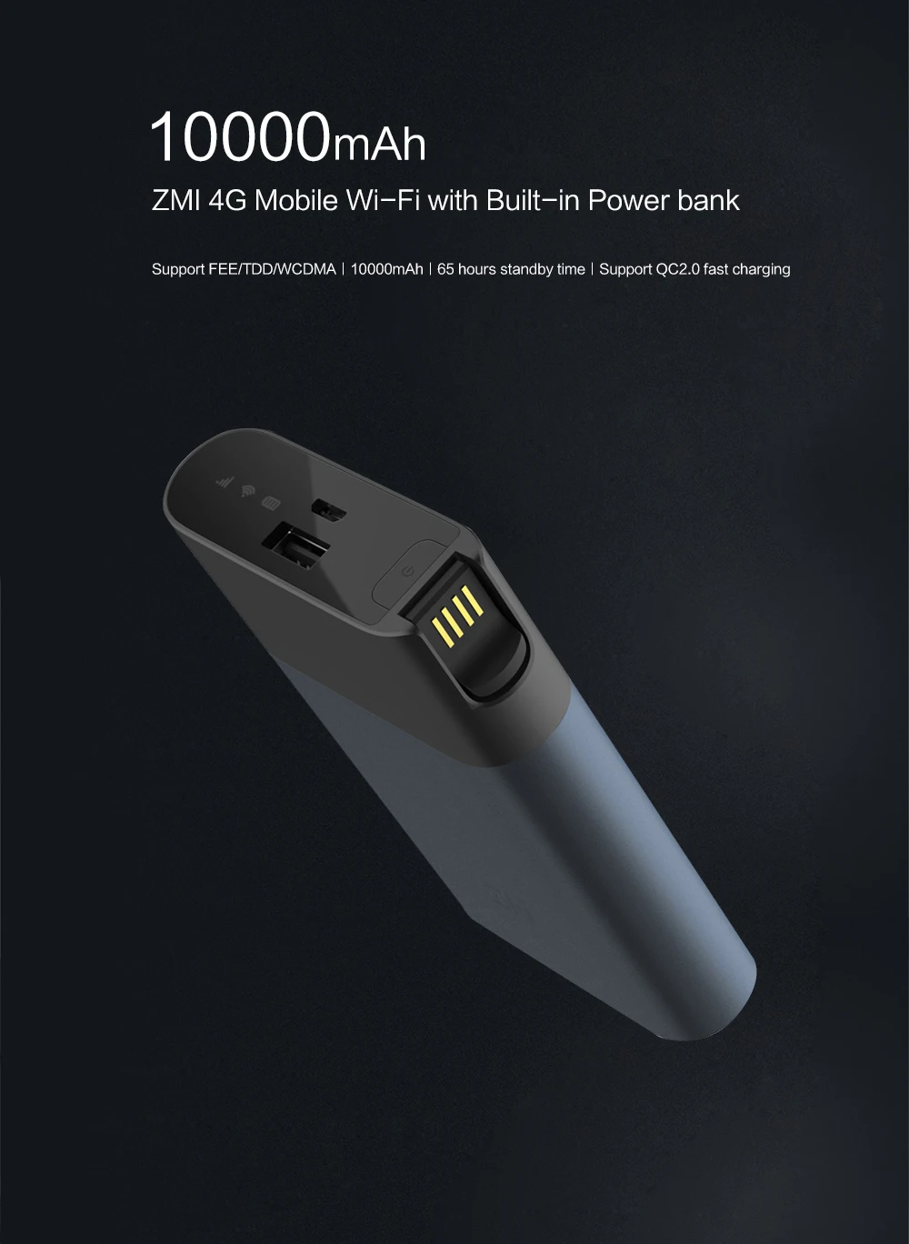 Original Xiaomi ZMI 4G wifi router power bank 3G 4G Wifi mobile hotspot with 10000mAh fast charge battery powerbank MF885