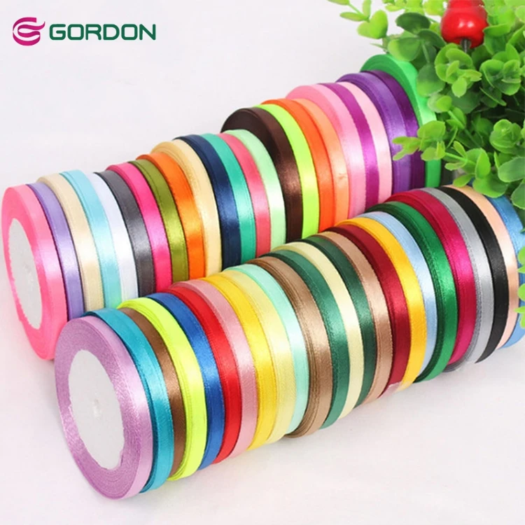 

custom 100% Polyester printed double side 5/8" white satin ribbon, 196 stock colors