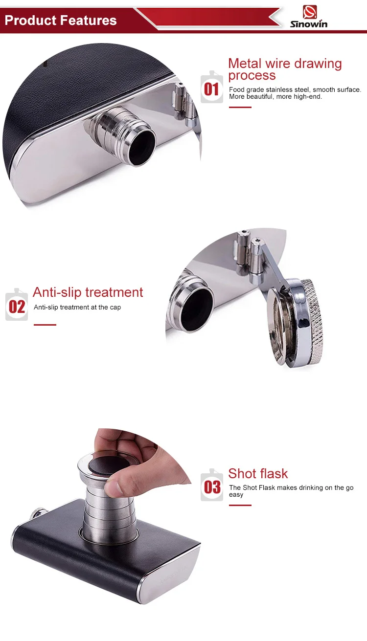 Factory Supply Portable 8 oz Water Bottle Shaped Stainless Steel Sublimation Hip Flask