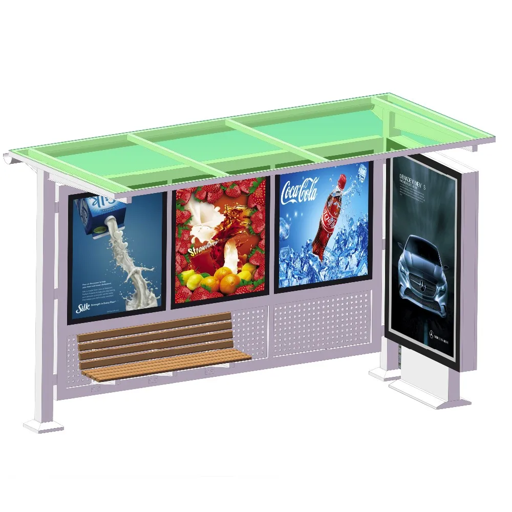 product-YEROO-Nice design bus stop shed with advertising mupi lightbox-img