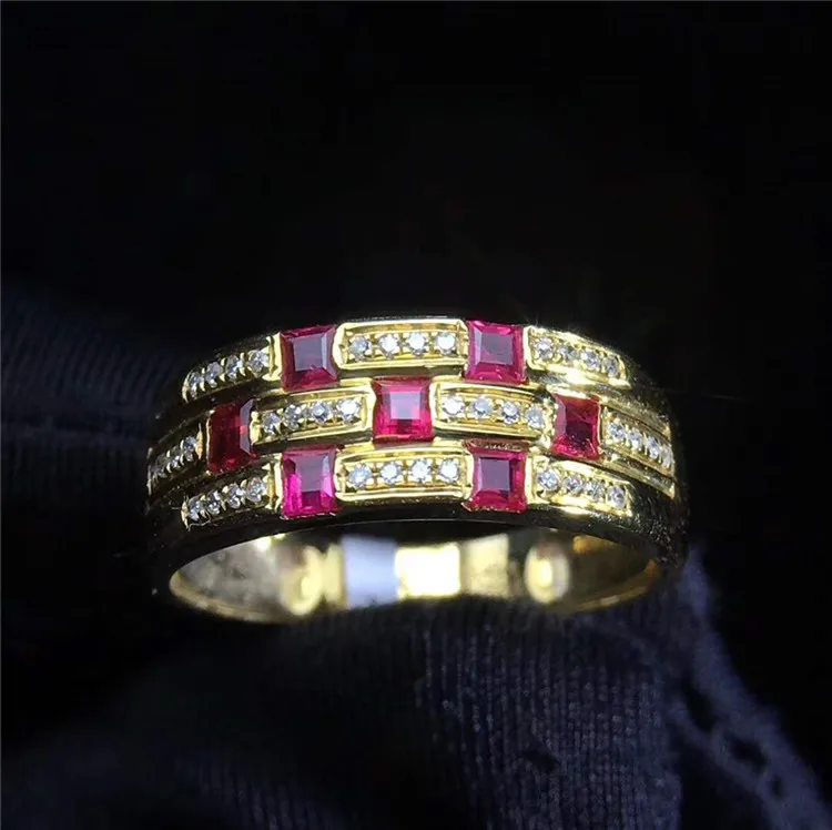 

18k gold South Africa real diamond 0.45ct natural red ruby ring for female wedding engagement