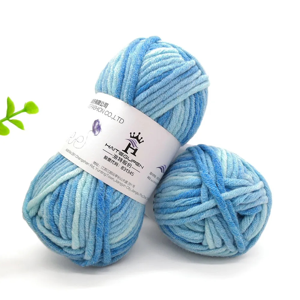 Soft Acrylic And Cotton Blend Print Color Chunky Weight Knitting Yarn ...