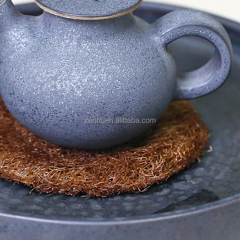 Ecology Culture Raw Aged Loofah Sponge Kitchen Mat for Tea Cup Kettle Roaster