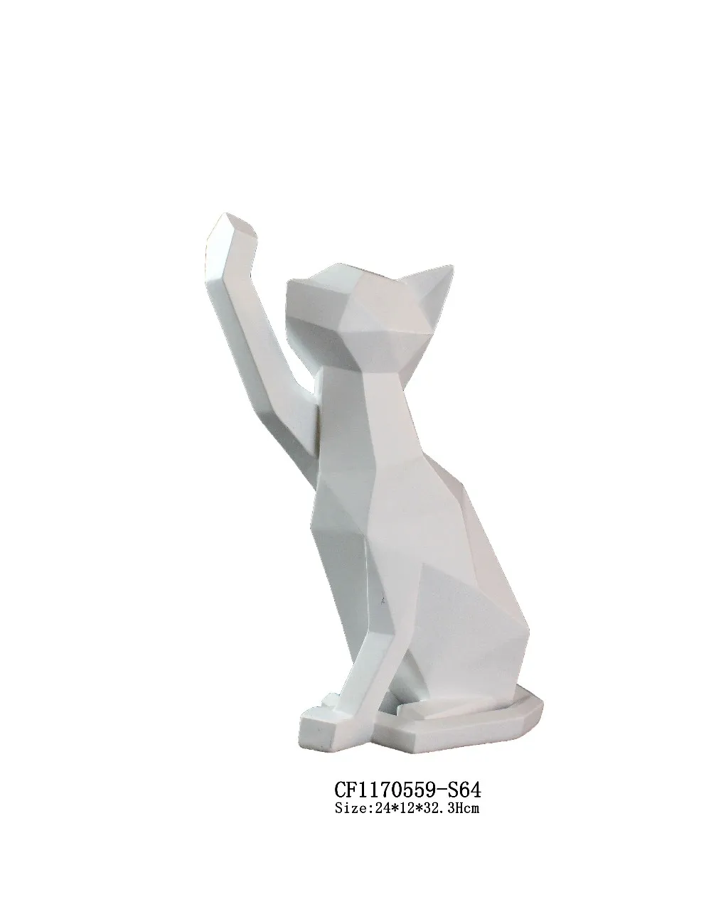 Nordic Style White Animal Figurine cats sculpture Resin Home Decor manufacture