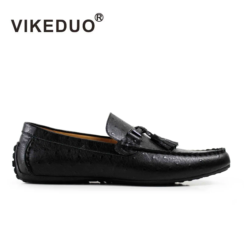 

Vikeduo Hand Made Casual Shoes Collection Moccasin Gommino Designer Men Genuine Leather Driving Shoes, Black