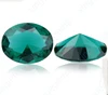 Oval dark green color big size 8x12mm glass gems with factory price moissanite