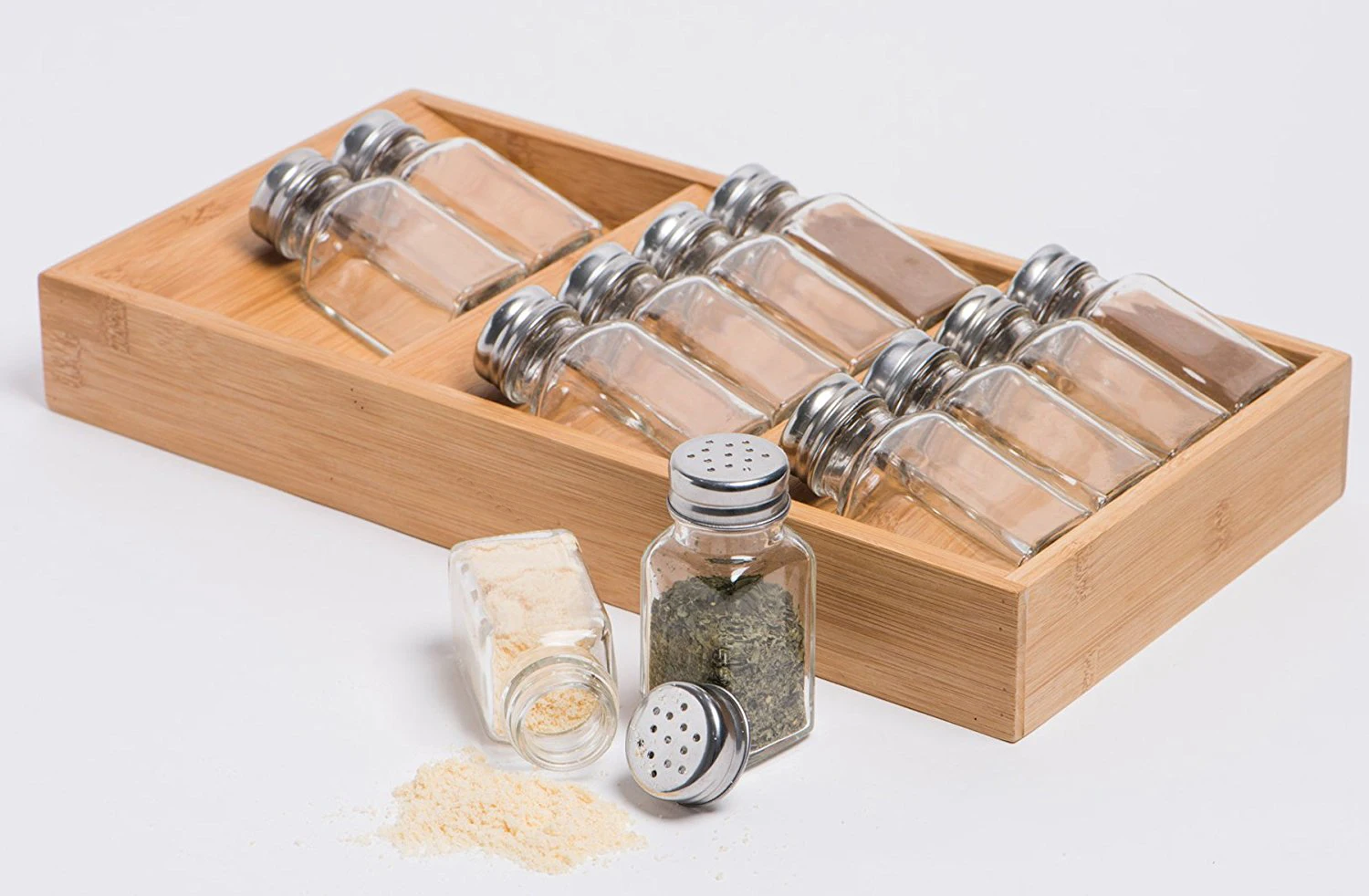 100 Natural Bamboo Wood Spice Rack Tray Organizer Fit Kitchen
