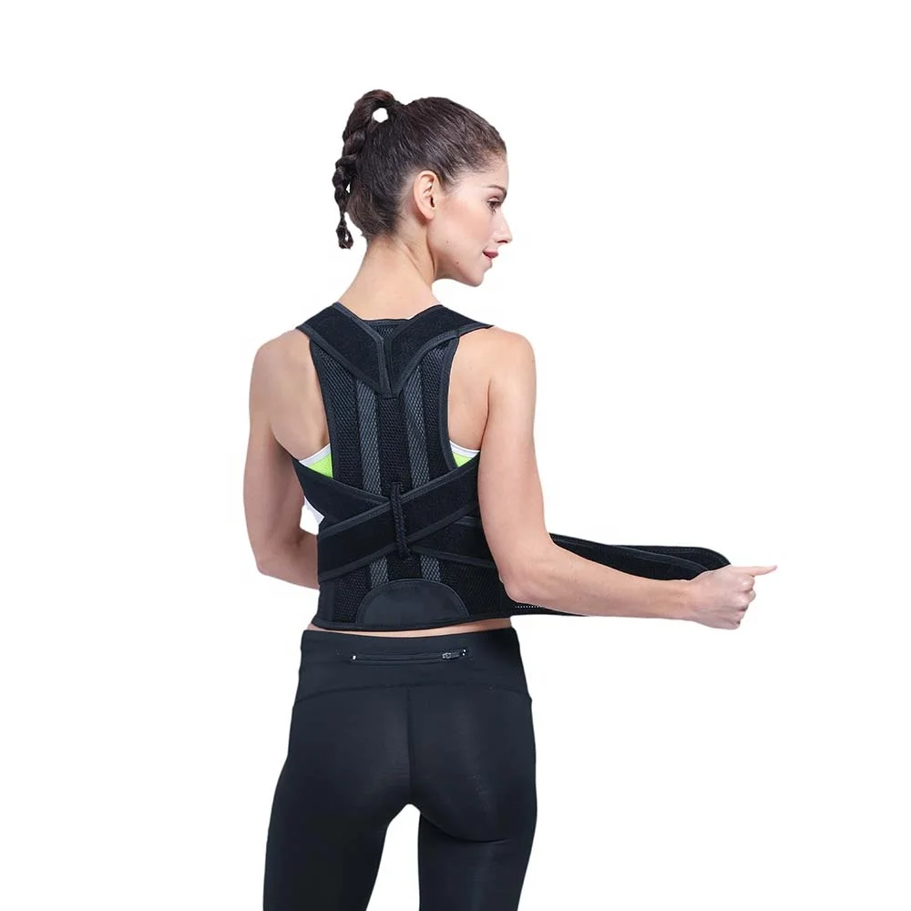 

Adjustable Posture Corrector Back Support Shoulder Lumbar Brace Support Corset Back Belt for Men and Women, Black/gray/blue/red/pink/light pink
