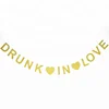 Wholesale Drunk in Love Gold Glitter Paper Letter Banner Party Bridal Shower Bachelorette Decoration