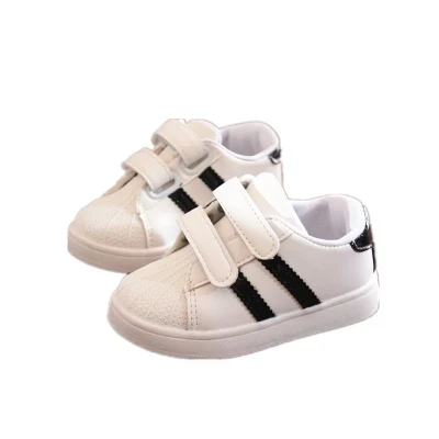 

New arrival classic style white children shoes 2017, Black/blue/pink/golden/red