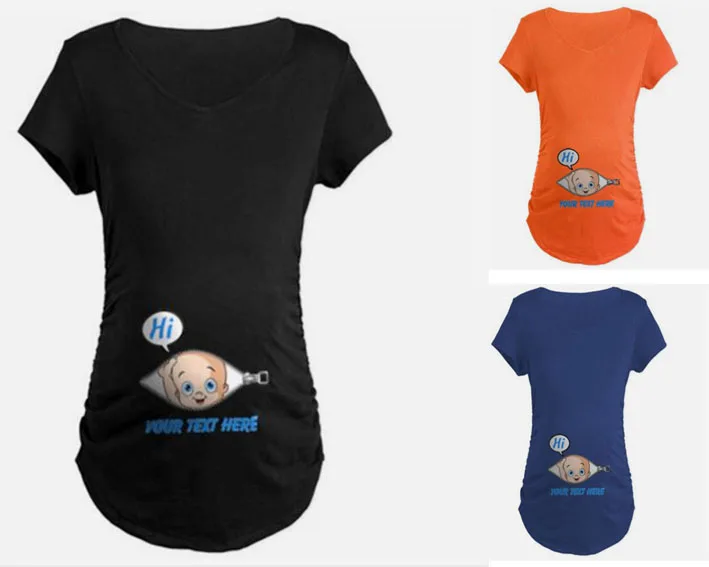 

new arrived custom made cotton spandex high quality cute printed wholesale blank maternity t shirts, N/a