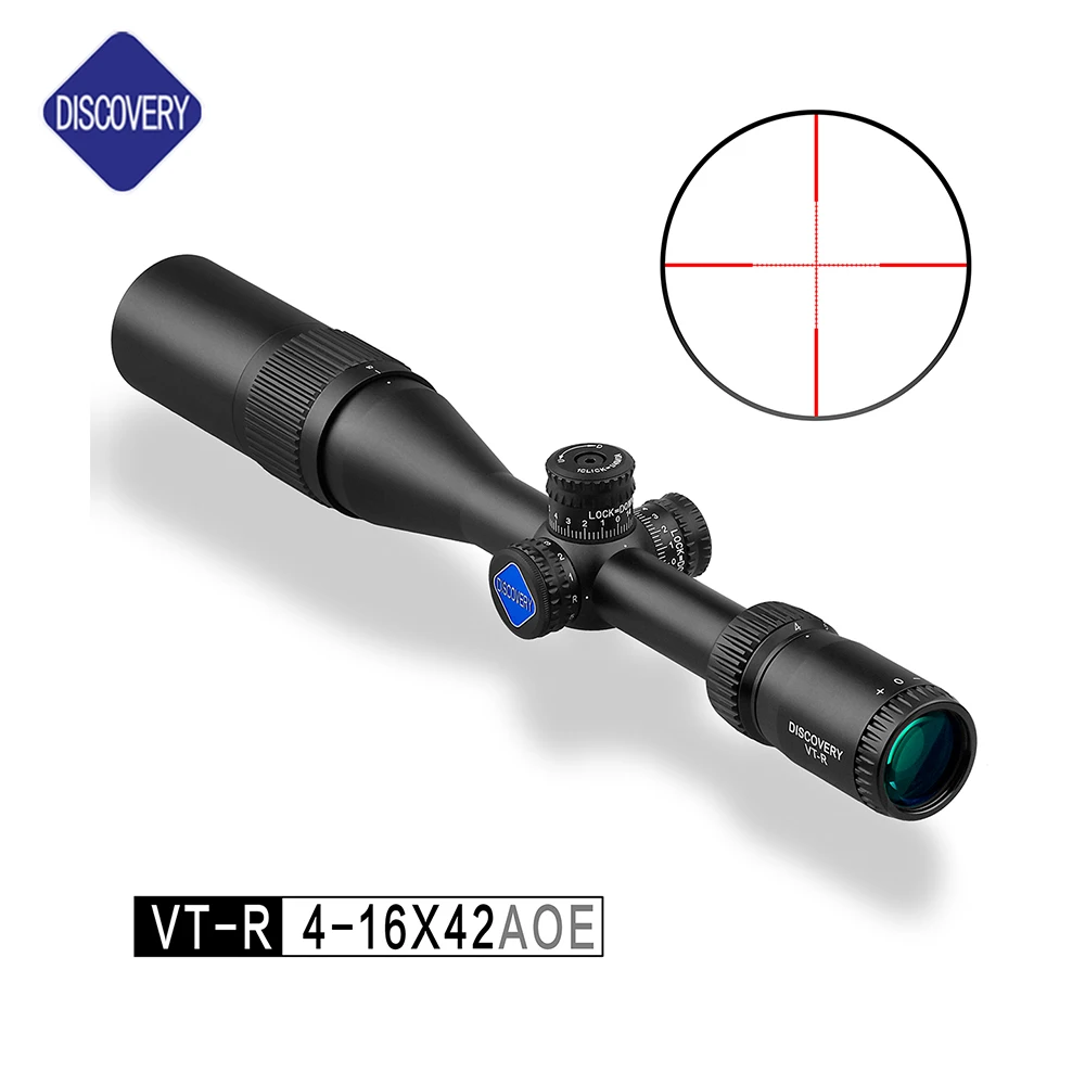 

Discovery VT-R 4-16X42AOE Red Green Illuminated Optical IR-MIL Riflescope for Hunting with Flip-Open Covers
