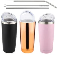 

20oz Coffee Cup Double Wall Stainless Steel 304 Tumbler Cups for Coffee , Champagne with Closing Lid