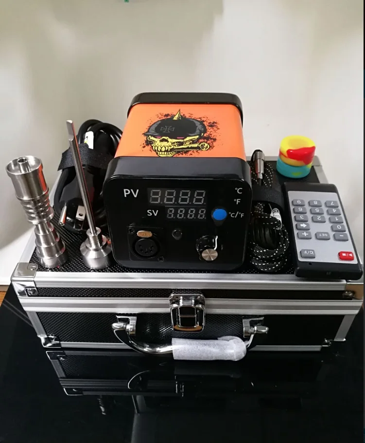 

Newest portable electric nail dab rig e-nail with remote control temp controller, Black